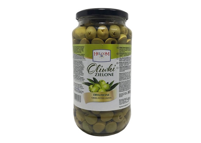 Helcom Oliwki Zielone Drylowane Green Pitted Olives (900 g)